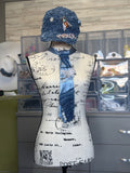 Blue Denim Sparkle Hat & Tie Set